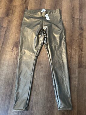 Express women’s Metallic Gold Leggings
